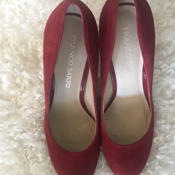 Franco Sarto Red Suede Heels - Picture 5 of 5